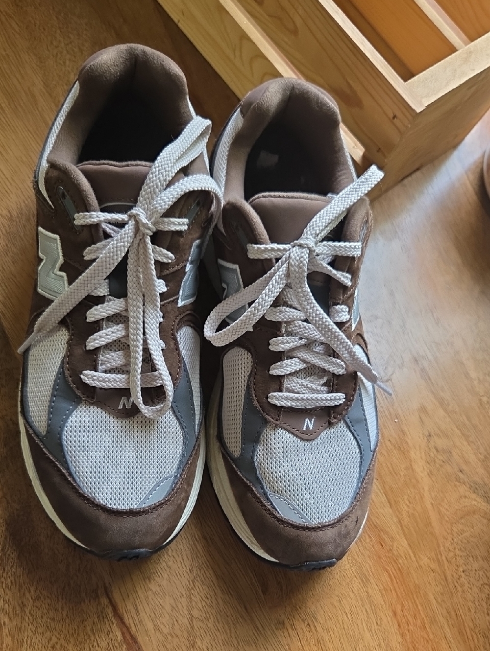 New Balance Brown and Gray Sneaker Interior Label View
